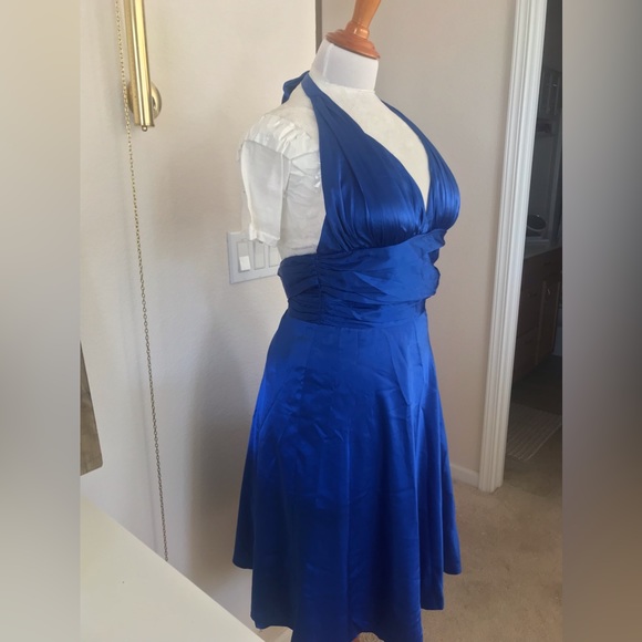 1950’s Style Marilyn Monroe Royal Blue Halter Dress size Small vintage pre2000 - Picture 6 of 11